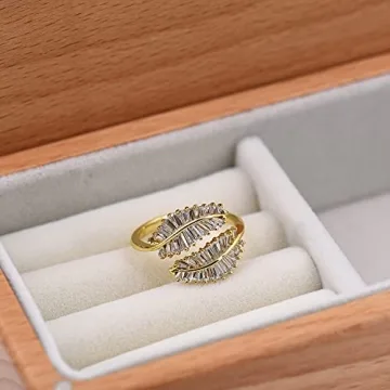 Shop Vescence Gold Plated CZ Open Adjustable Ring