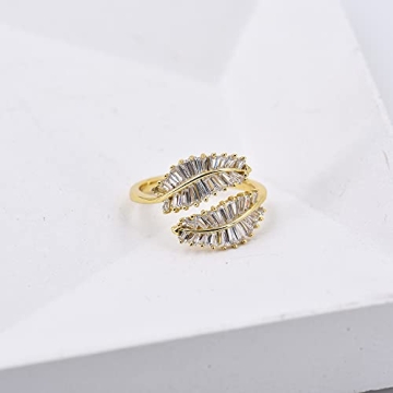 Shop Vescence Gold Plated CZ Open Adjustable Ring