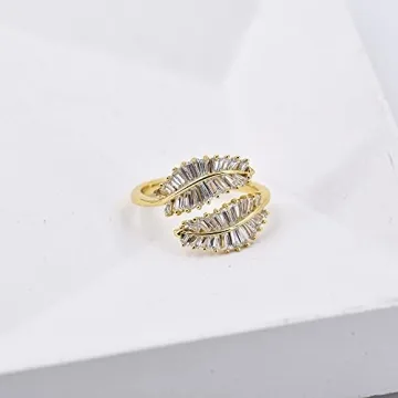 Shop Vescence Gold Plated CZ Open Adjustable Ring