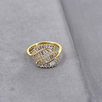 Shop Vescence Gold Plated CZ Open Adjustable Ring