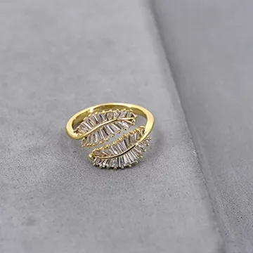 Shop Vescence Gold Plated CZ Open Adjustable Ring