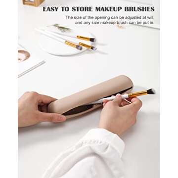 CORNERIA Magnet Buckle Makeup Brush Holder, Portable Silicone Makeup Brush Case Eco-Friendly for Business
