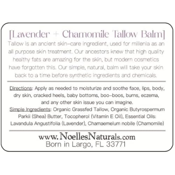 Natural Organic Tallow Balm for All Skin Types - 2oz