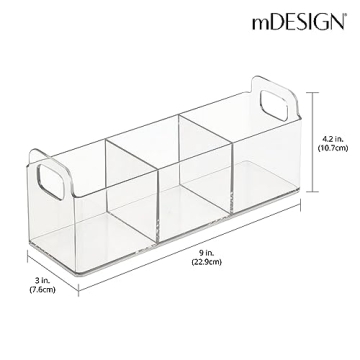 mDesign 3-Compartment Durable Bathroom Organizer - Set of 2