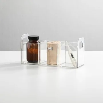 mDesign 3-Compartment Durable Bathroom Organizer - Set of 2