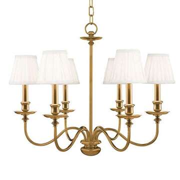 Hudson Valley Lighting Menlo Park - Six Light Chandelier - 25 Inches Wide by 20 Inches High-Aged Bra...