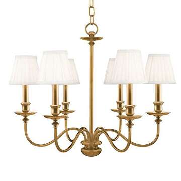 Hudson Valley Lighting Menlo Park - Six Light Chandelier - 25 Inches Wide by 20 Inches High-Aged Brass Finish -Traditional Installation