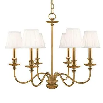 Hudson Valley Lighting Menlo Park - Six Light Chandelier - 25 Inches Wide by 20 Inches High-Aged Brass Finish -Traditional Installation