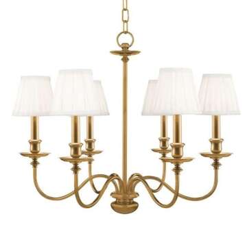 Hudson Valley Lighting Menlo Park - Six Light Chandelier - 25 Inches Wide by 20 Inches High-Aged Brass Finish -Traditional Installation