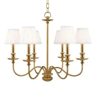 Hudson Valley Lighting Menlo Park - Six Light Chandelier - 25 Inches Wide by 20 Inches High-Aged Brass Finish -Traditional Installation