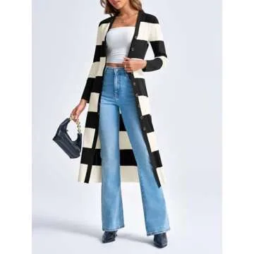 Saodimallsu Women's Trendy Striped Sweater Dress