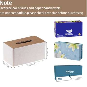 Stylish PU Leather Rectangular Tissue Box Holder - Elegant Decorative Organizer for Home