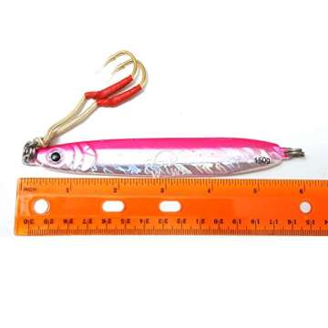 Fish WOW!® 150g Fishing Metal Vertical Trolling Jig with Two Assist Hooks - Pink