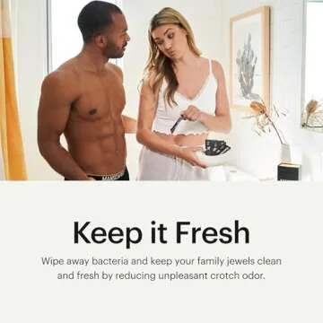 MANSCAPED® Crop Mop® On-The-Go Individually Wrapped Ball Wipes, Anti-Chafing Male Hygiene Body Wipes, Cleaning Wipe Designed for the Male Groin Area with Refreshing and Cooling Aloe Vera, 15 Pack