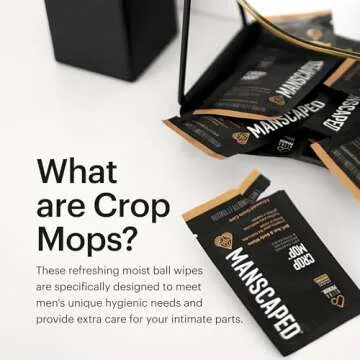 MANSCAPED® Crop Mop® On-The-Go Individually Wrapped Ball Wipes, Anti-Chafing Male Hygiene Body Wipes, Cleaning Wipe Designed for the Male Groin Area with Refreshing and Cooling Aloe Vera, 15 Pack