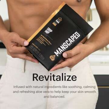 MANSCAPED® Crop Mop® On-The-Go Individually Wrapped Ball Wipes, Anti-Chafing Male Hygiene Body Wipes, Cleaning Wipe Designed for the Male Groin Area with Refreshing and Cooling Aloe Vera, 15 Pack