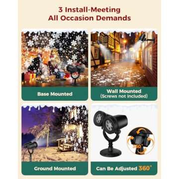 Christmas Projector Lights Outdoor, Double Head Christmas Snowflake Projection Lights IP65 Waterproo...