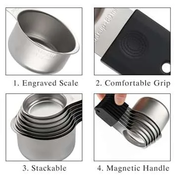 Magnetic Measuring Cups and Spoons Set for Precise Cooking