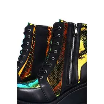 Cape Robbin Radio Holographic Platform Ankle Boots for Women