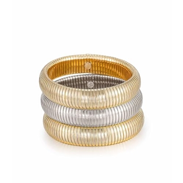 Ettika Gold Bangles for Women - Chunky Gold Bracelets Set