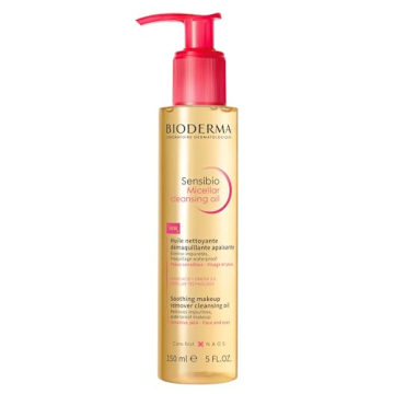 Bioderma Sensibio Micellar Cleansing Oil, 1st Ecobiological Micellar Oil Formula Cleanser That Deeply Cleanses, Soothes & Nourishes Skin with Oil-to-Milk Texture, Fragrance-Free, & GentleTo Skin