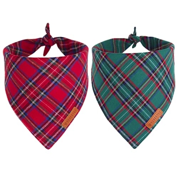 ADOGGYGO Christmas Dog Bandana Stylish Plaid Scarf