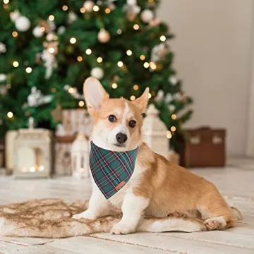ADOGGYGO Christmas Dog Bandana Stylish Plaid Scarf
