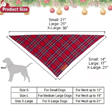 ADOGGYGO Christmas Dog Bandana Stylish Plaid Scarf