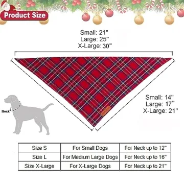 ADOGGYGO Christmas Dog Bandana Stylish Plaid Scarf
