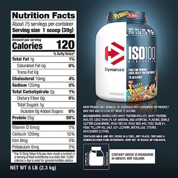 Dymatize ISO100 Protein Isolate, Fruity Pebbles Flavor, 25g Protein