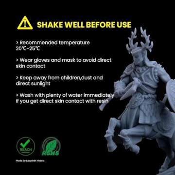 ELEGOO Standard Photopolymer Resin LCD UV-Curing Resin 405nm 3D Printer Resin for Mars Saturn Jupiter MSLA DLP LCD 3D Printing Grey 1000g