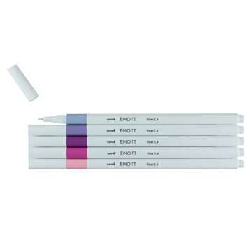 Water-Based Pen Water Resistant Acute Pigment Ink EMOTT Ever fine 5 Colors(PEM-SY-5C)