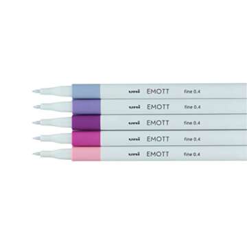 Water-Based Pen Water Resistant Acute Pigment Ink EMOTT Ever fine 5 Colors(PEM-SY-5C)