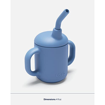 Lalo Little Cup, Non-Toxic Silicone Straw Cup for Kids