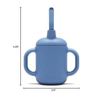 Lalo Little Cup, Non-Toxic Silicone Straw Cup for Kids