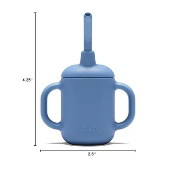 Lalo Little Cup, Non-Toxic Silicone Straw Cup for Kids