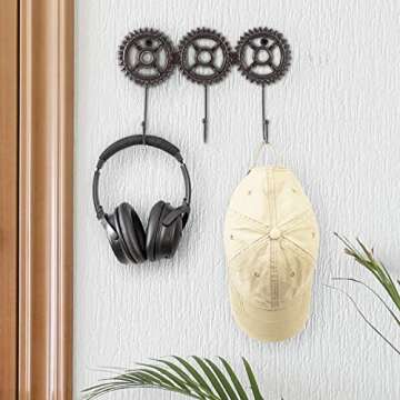 MyGift Steampunk-Inspired 3-Hook Wall Coat Rack