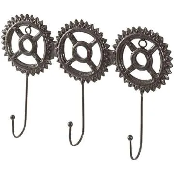 MyGift Steampunk-Inspired 3-Hook Wall Coat Rack