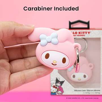 iFace Sanrio Friends Special Edition Silicone Protective Cover Designed for Apple AirTags [Cute Character Case] [Carabiner Keychain Clip Included] - My Melody