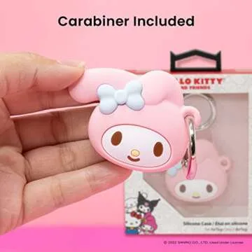 iFace Sanrio Friends Special Edition Silicone Protective Cover Designed for Apple AirTags [Cute Character Case] [Carabiner Keychain Clip Included] - My Melody