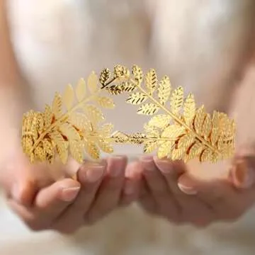 Goddess Crown Gold Leaf Tiara Wedding Headpiece Leaf Branch Bridal Hair Crown Greek Costume Hair Accessories Queen Crown Wedding Hair Piece