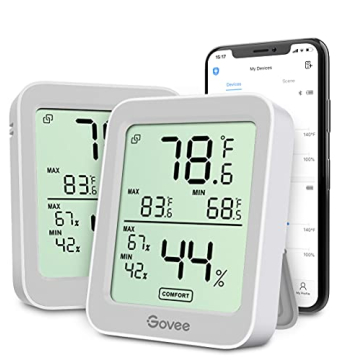 Govee Indoor Hygrometer Thermometer 2 Pack - Enhanced Smart Monitoring