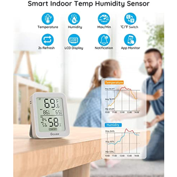 Govee Indoor Hygrometer with Bluetooth and Large Display