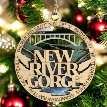 Handcrafted New River Gorge Ornament | 3" Wood Cut