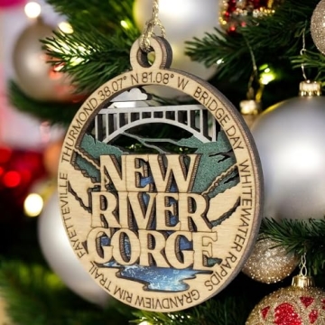 Handcrafted New River Gorge Ornament | 3" Wood Cut