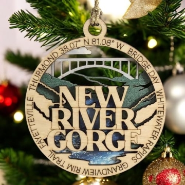 Handcrafted New River Gorge Ornament | 3" Wood Cut