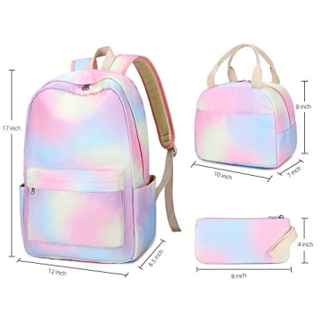 Bluboon School Backpack Set for Girls with Lunch Bag
