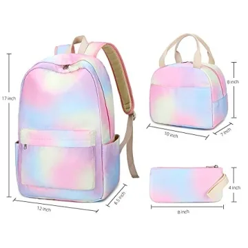 Bluboon School Backpack Set for Girls with Lunch Bag