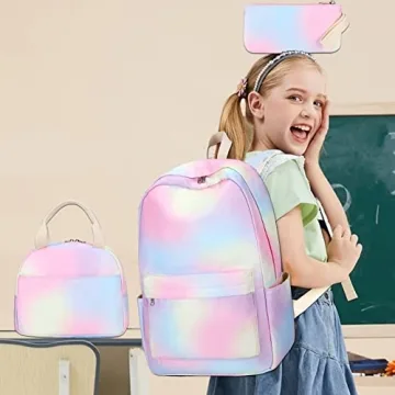 Bluboon School Backpack Set for Girls with Lunch Bag