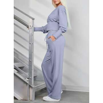 Herseas Sweat Sets for Women 2 Piece Outfits Trendy Loose Fit Zip Up Hoodie Airport Essentials Plus ...